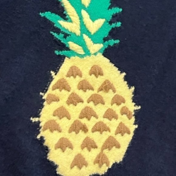 Talbots Navy Blue Embroidered Fruit Knit Pullover Sweater Women's Sz Large P - Picture 6 of 11